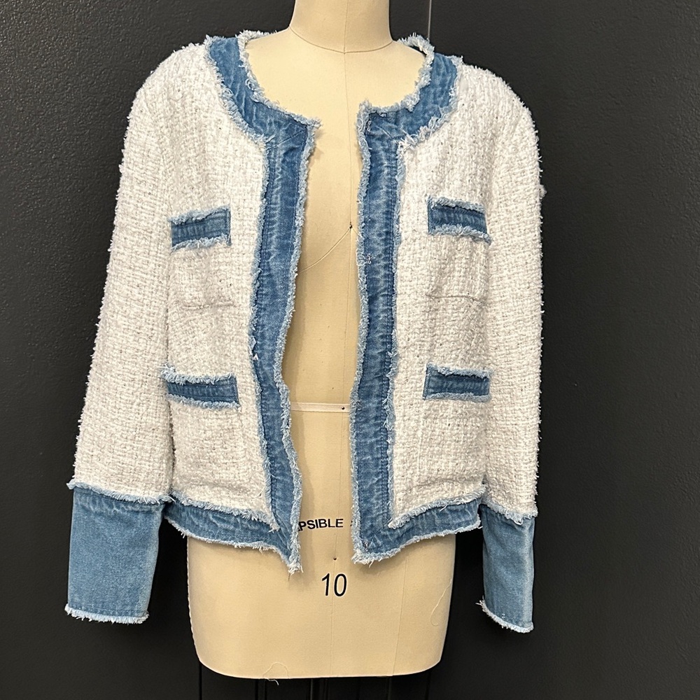 Nanette Lepore White and Blue Jacket with denim